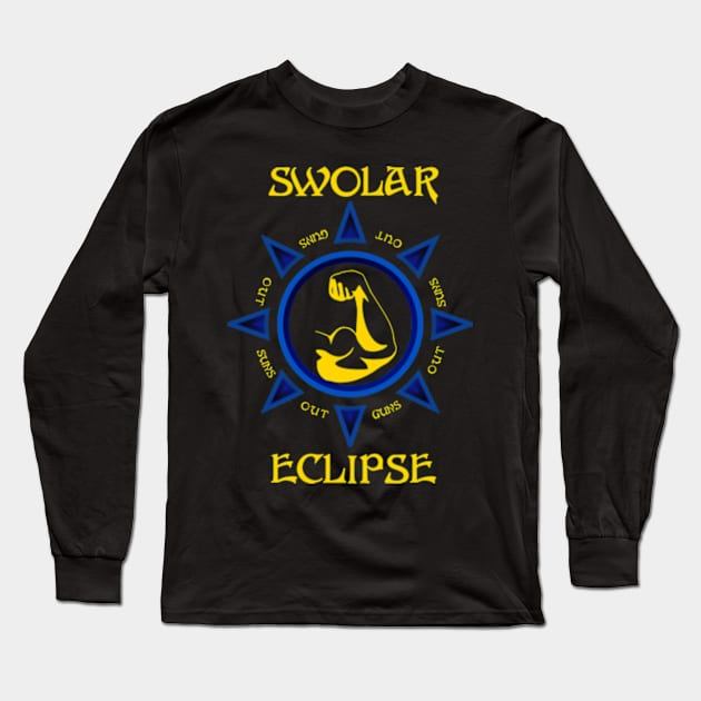 Funny Swolar Eclipse Suns Out Guns Out Long Sleeve T-Shirt by Talesbybob